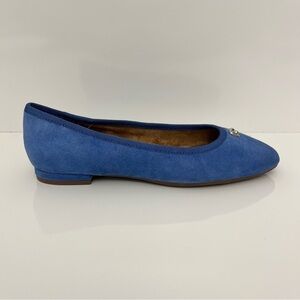 Aerosoles Arena Ballet Flats Blue Leather Grosgrain Trim Round Toe Size 6